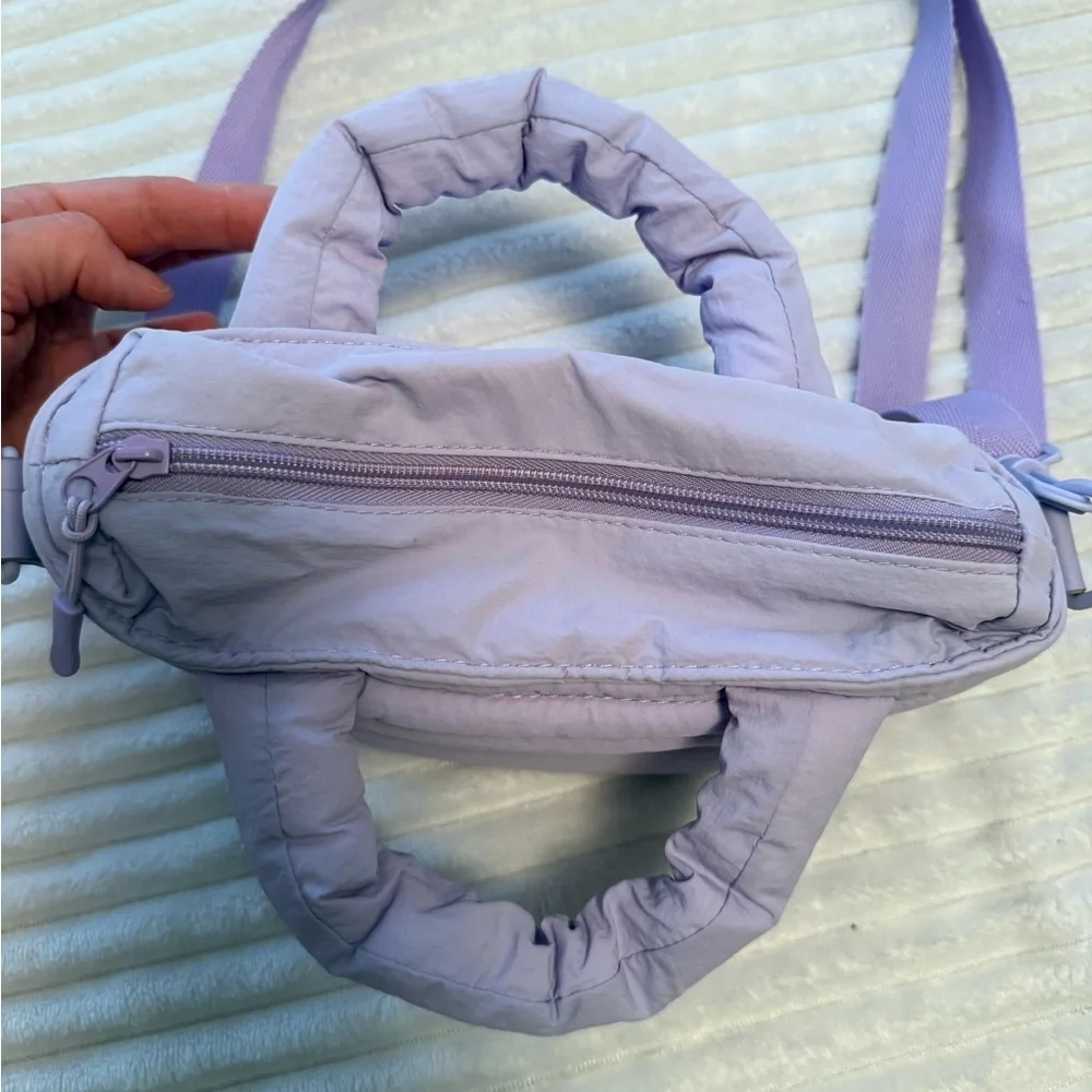 Lavender Quilted Crossbody Bag